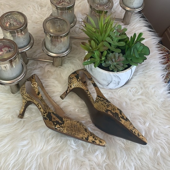 ELLEN Tracy snake print slingback heel shoes size 7.5 - Picture 2 of 13